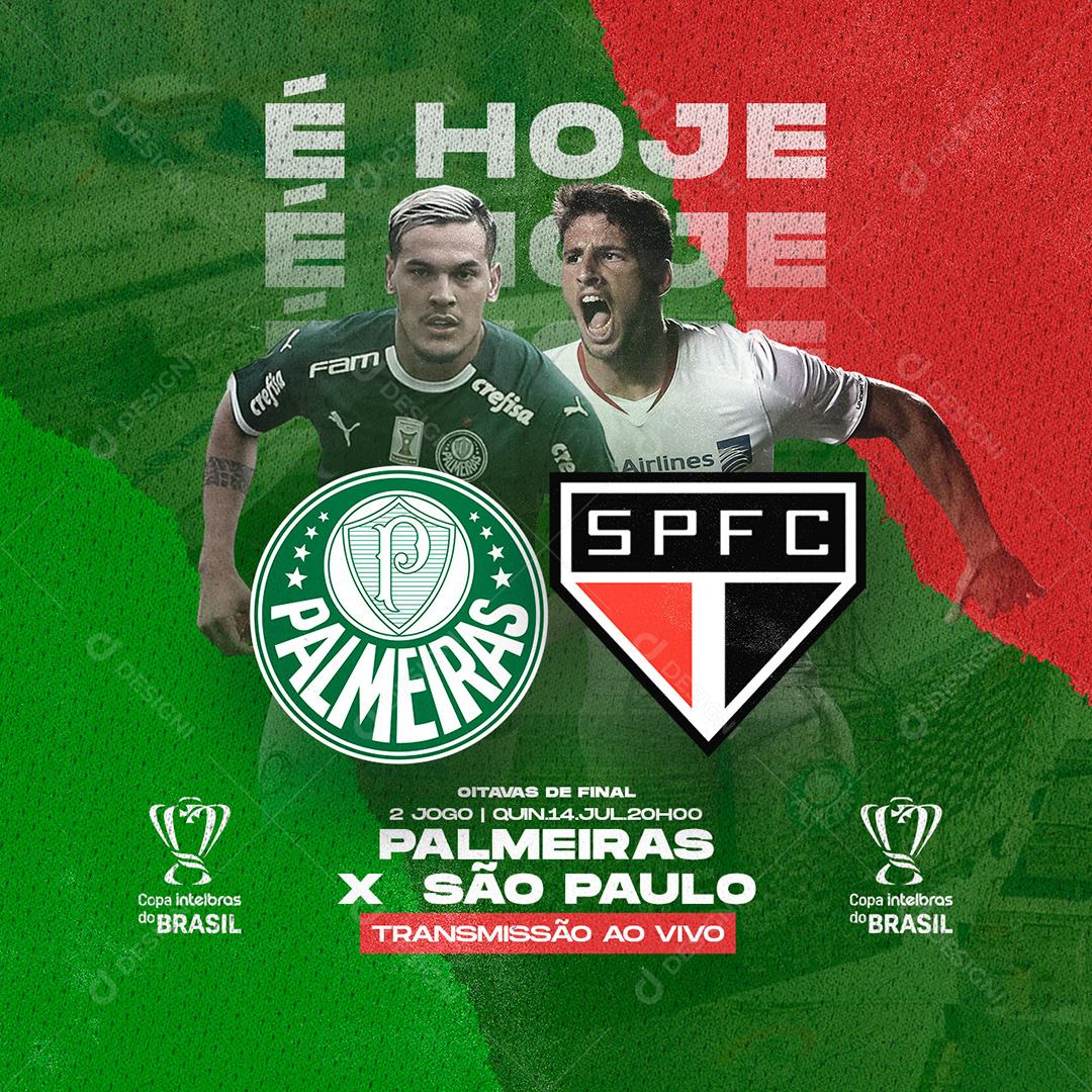Social Media Palmeiras Vs São Paulo Copa Intelbras do Brasil Transmissão PSD Editável