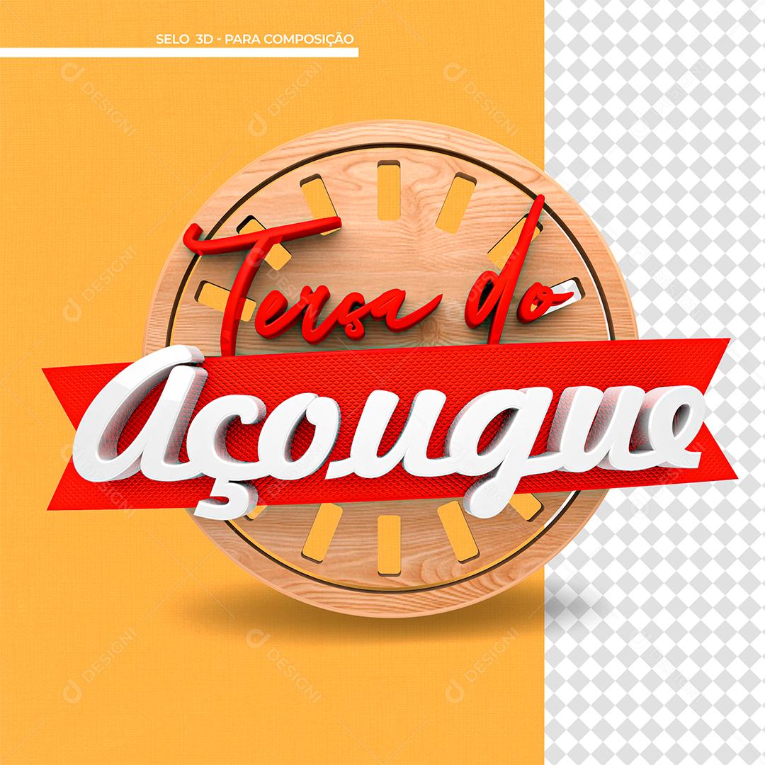 Terça do Açougue Selo 3D Para Composição PSD