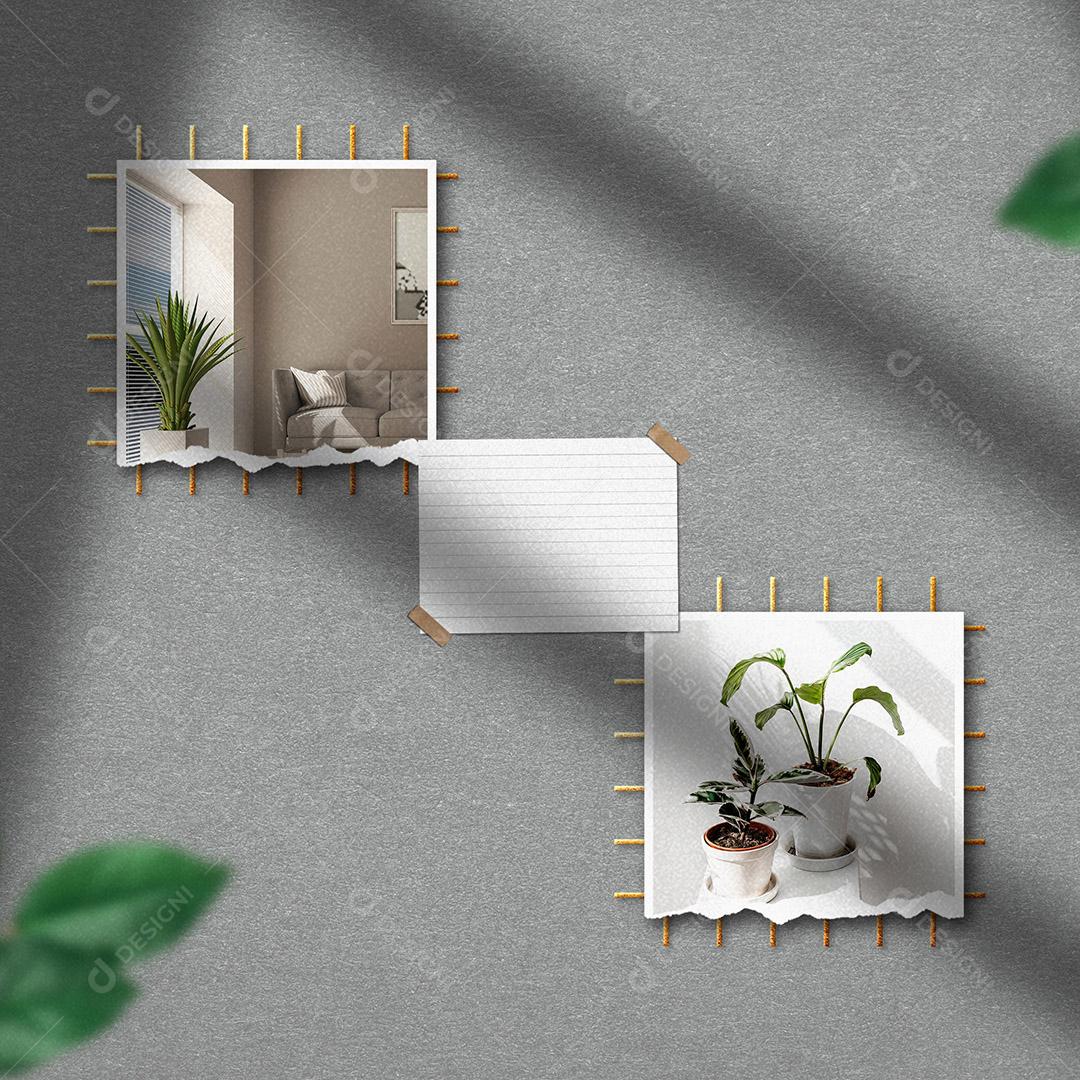 Mockup de Fotos em Papel PSD Editável