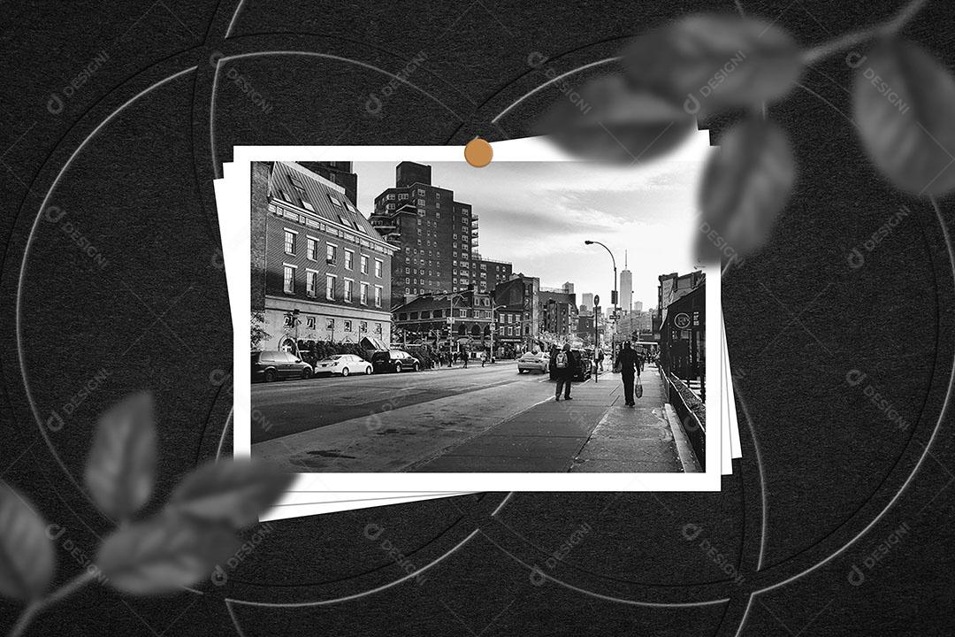 Mockup de Fotos em Papel PSD Editável