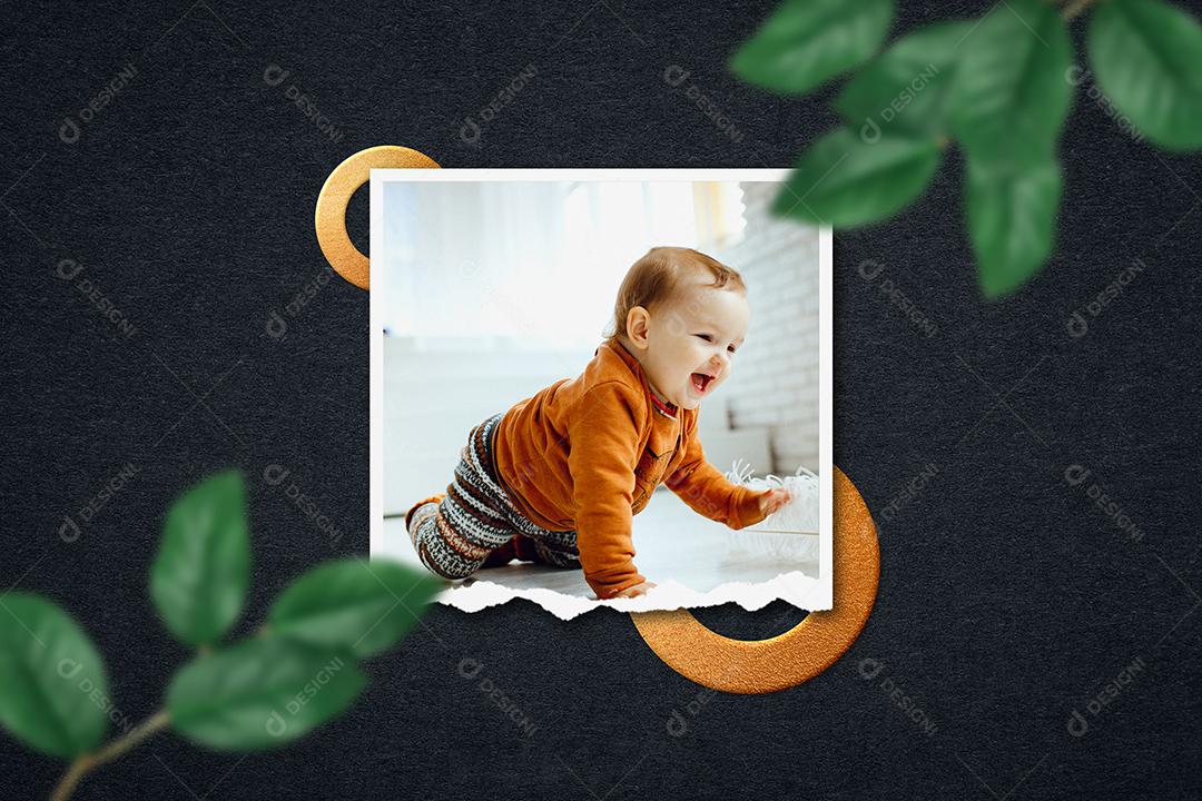 Mockup de Fotos em Papel PSD Editável