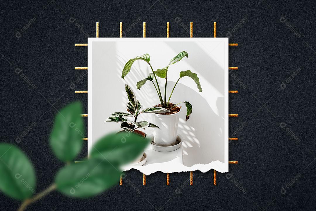 Mockup de Fotos em Papel PSD Editável