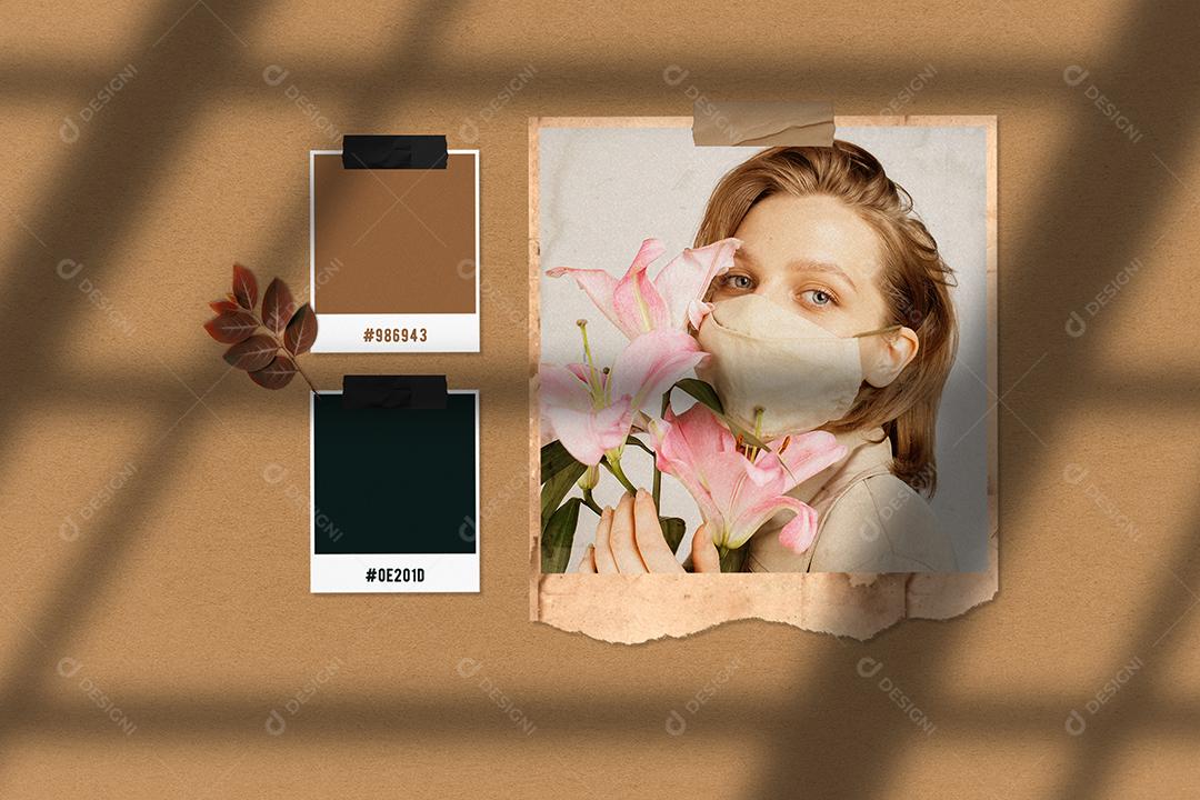 Mockup de Fotos em Papel PSD Editável