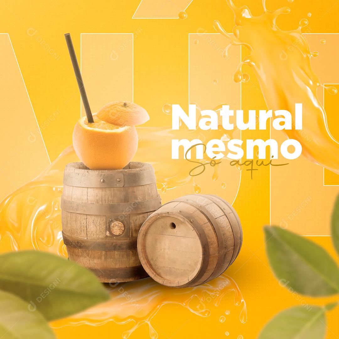 Suco de Laranja Natural Social Media PSD Editável