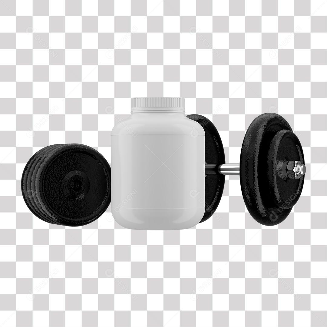 Whey e Peso de Academia para Composição PNG Transparente Sem Fundo