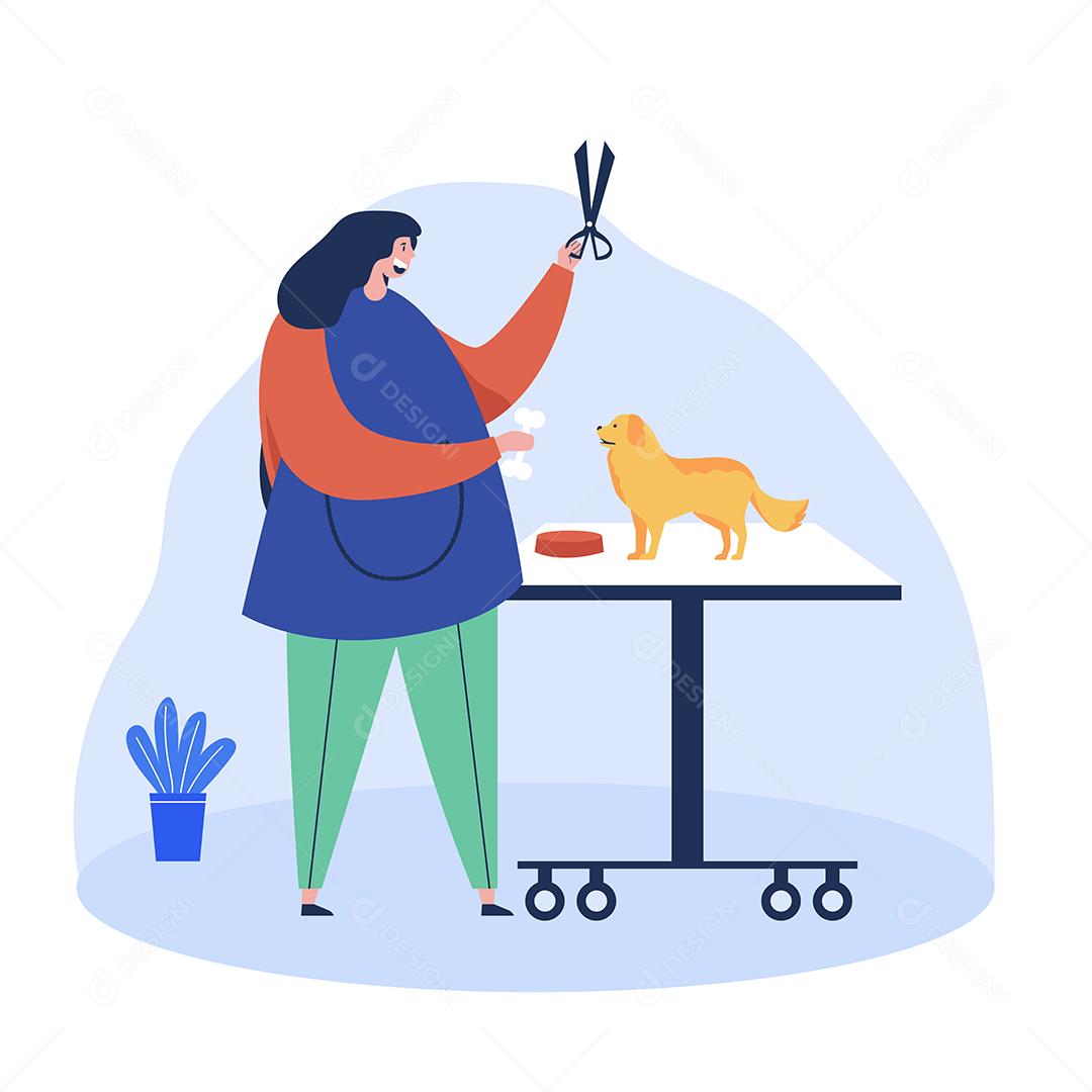 Tosa e banho de animais de estimação Vetor EPS