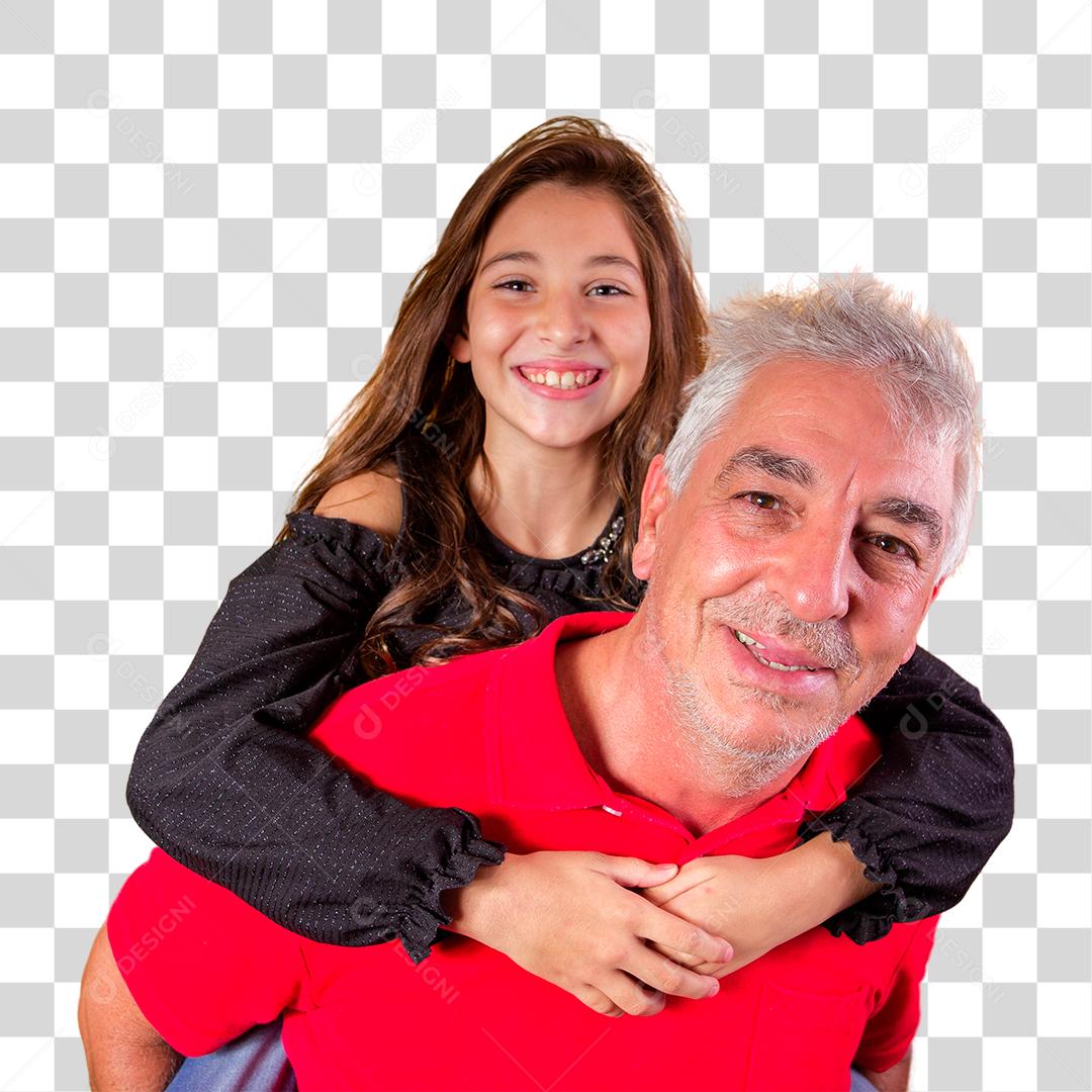 menina criança abraçando o avô dela. dia do avô