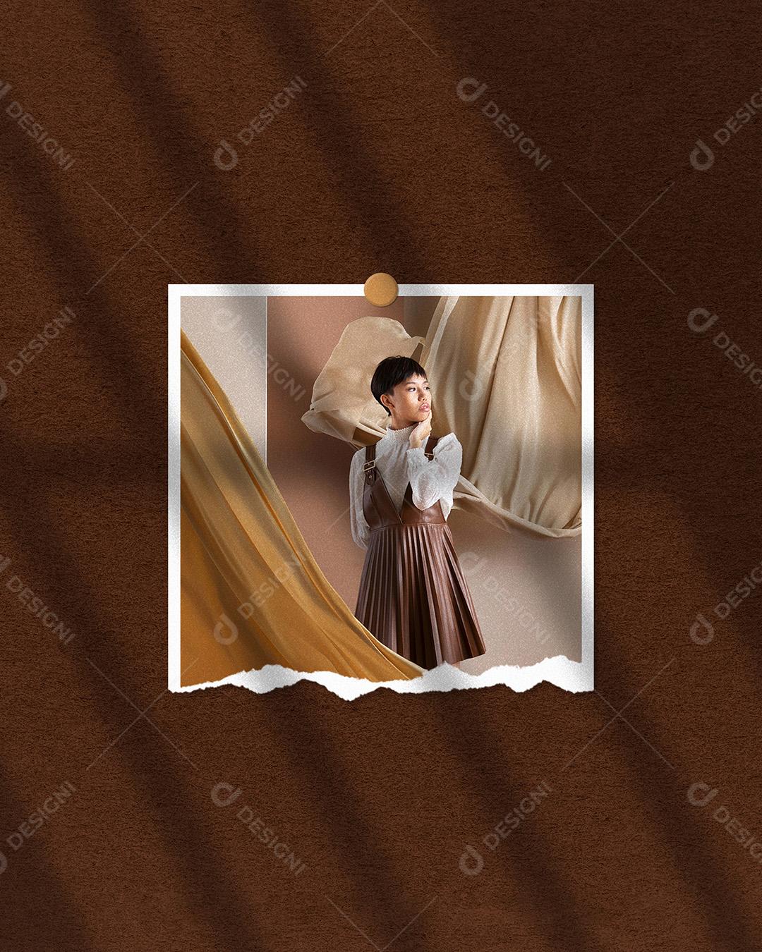 Mockup de Fotos em Papel PSD Editável