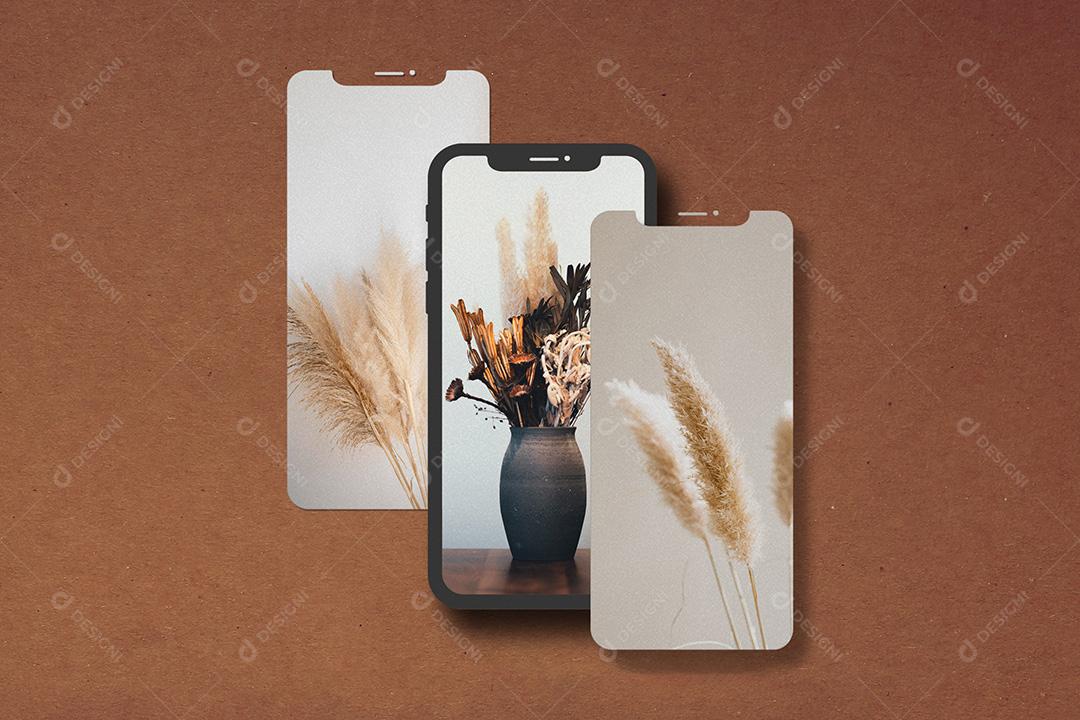 Mockup de Celular com Fotos PSD Editável