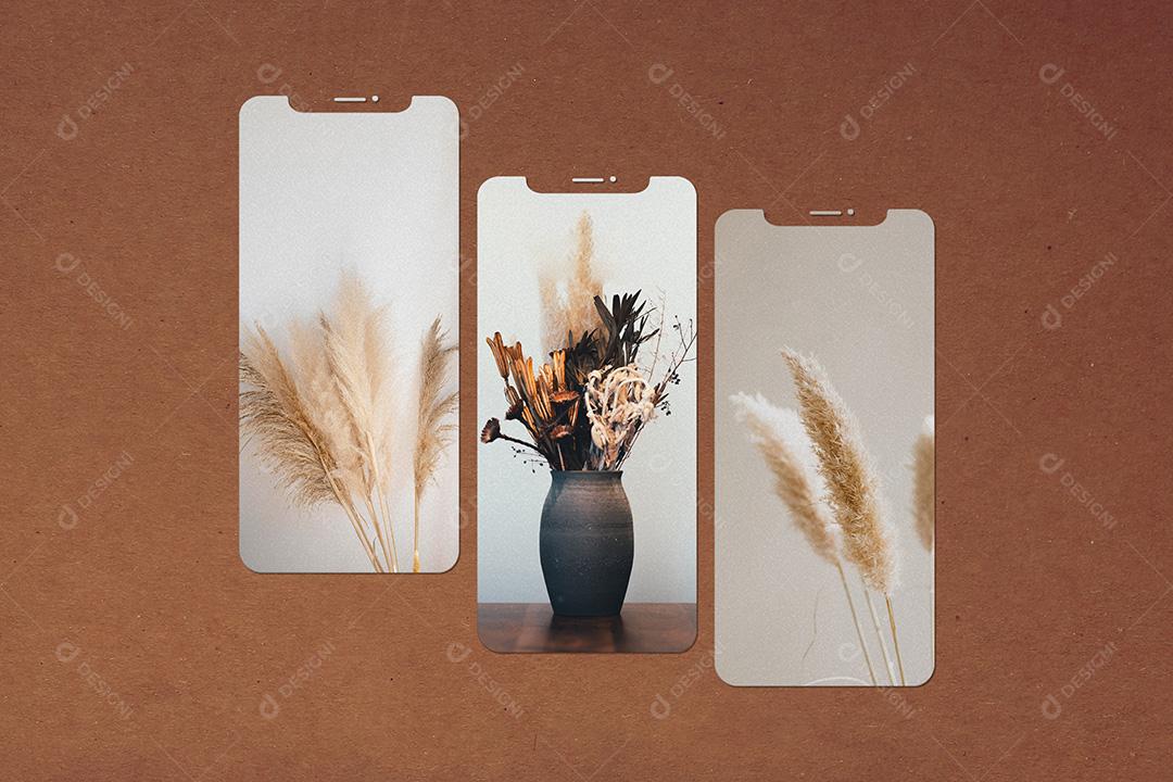 Mockup de Celular com Fotos PSD Editável