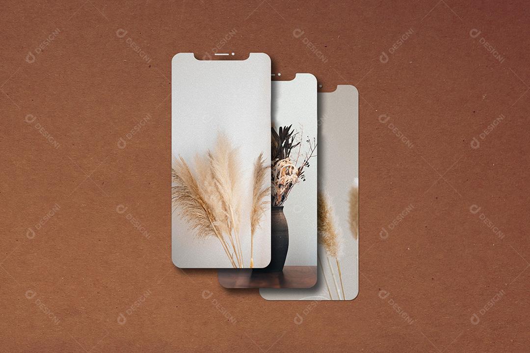 Mockup de Celular com Fotos PSD Editável
