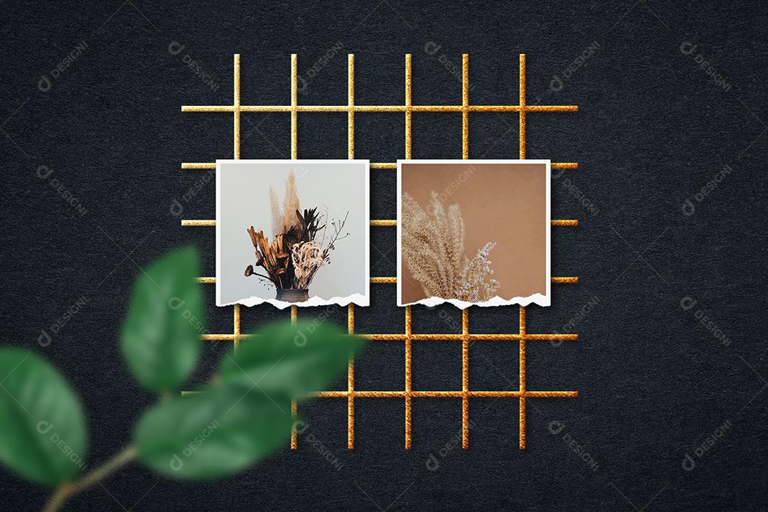 Mockup de Fotos em Papel PSD Editável