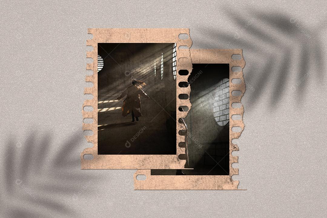 Mockup de Fotos em Papel PSD Editável