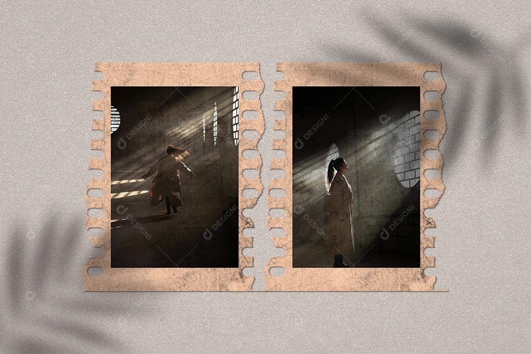 Mockup de Fotos em Papel PSD Editável