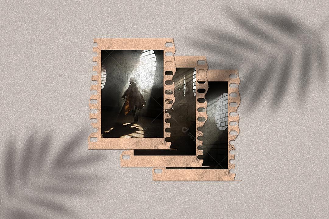 Mockup de Fotos em Papel PSD Editável