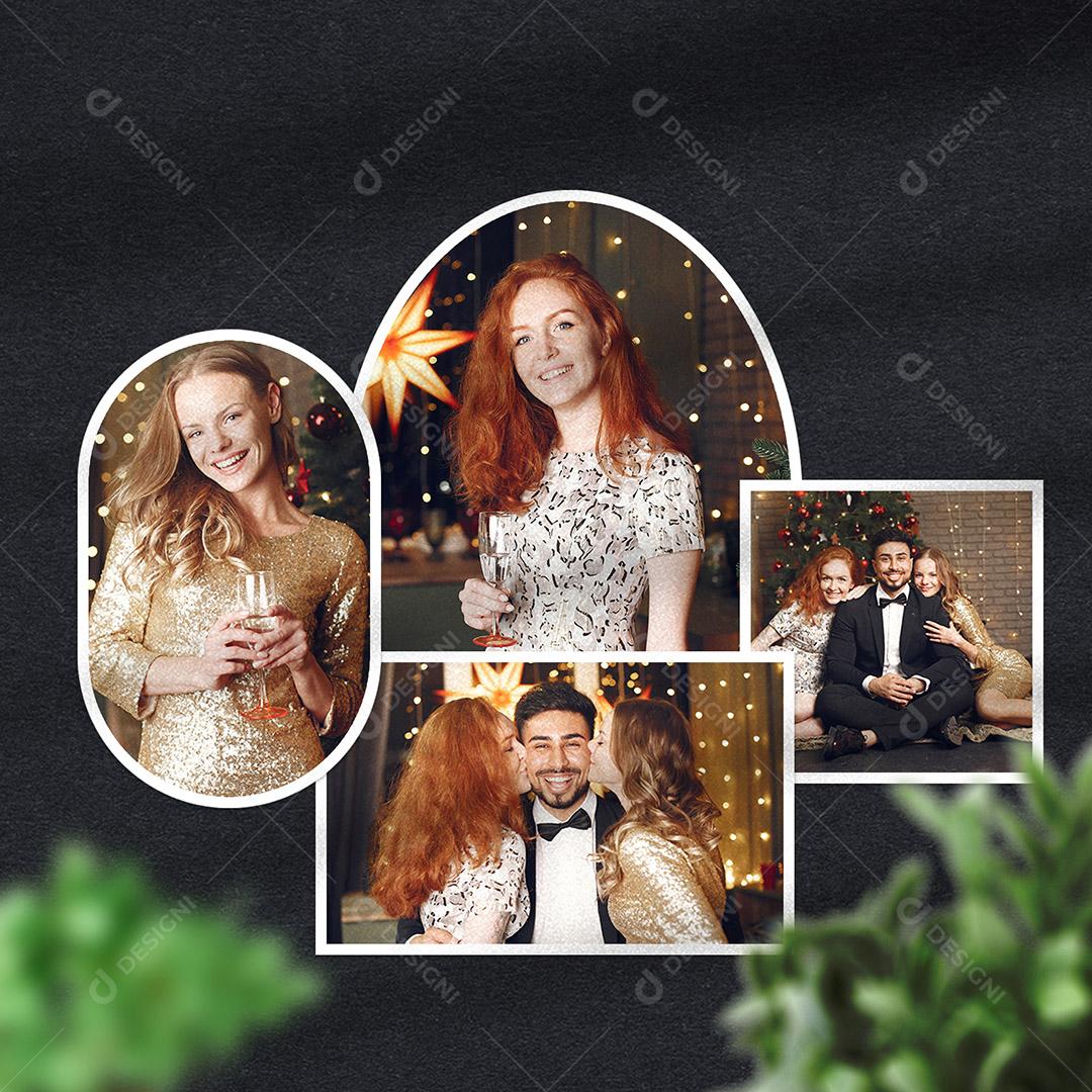 Mockup de Fotos em Papel PSD Editável