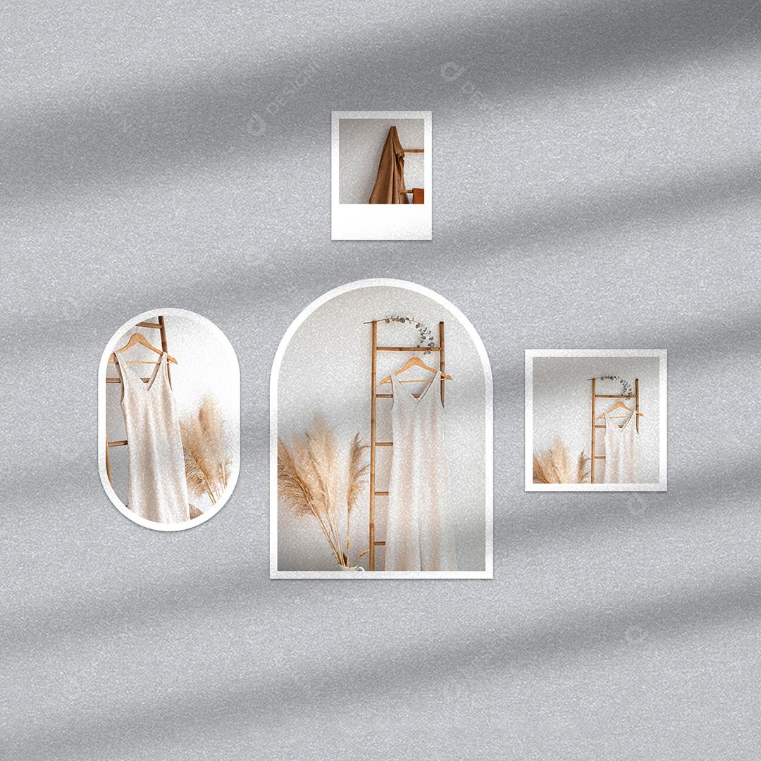 Mockup de Fotos em Papel PSD Editável