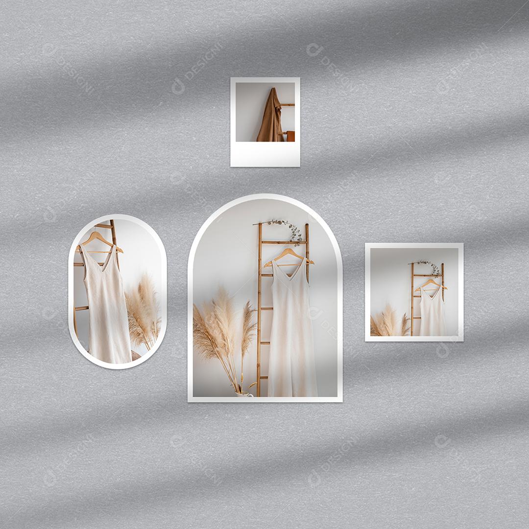 Mockup de Fotos em Papel PSD Editável