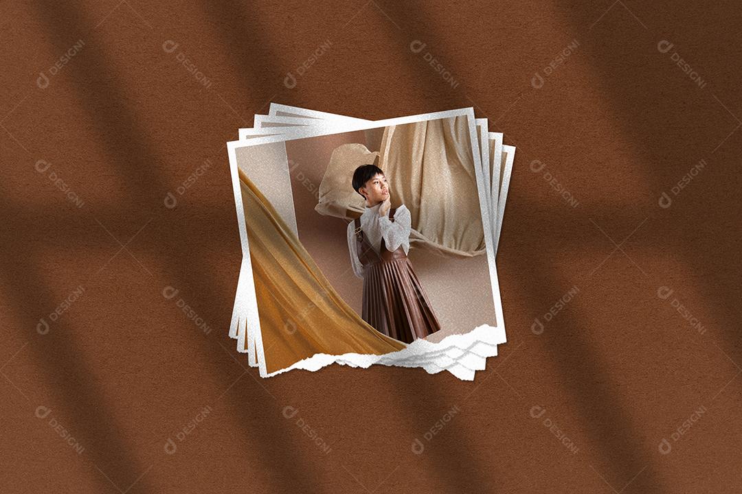Mockup de Fotos em Papel PSD Editável
