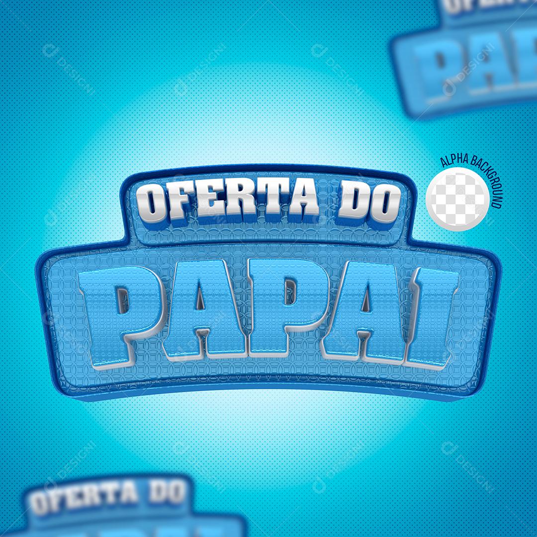 Selo 3D Oferta do Papai Branco e Roxo para Composição PSD