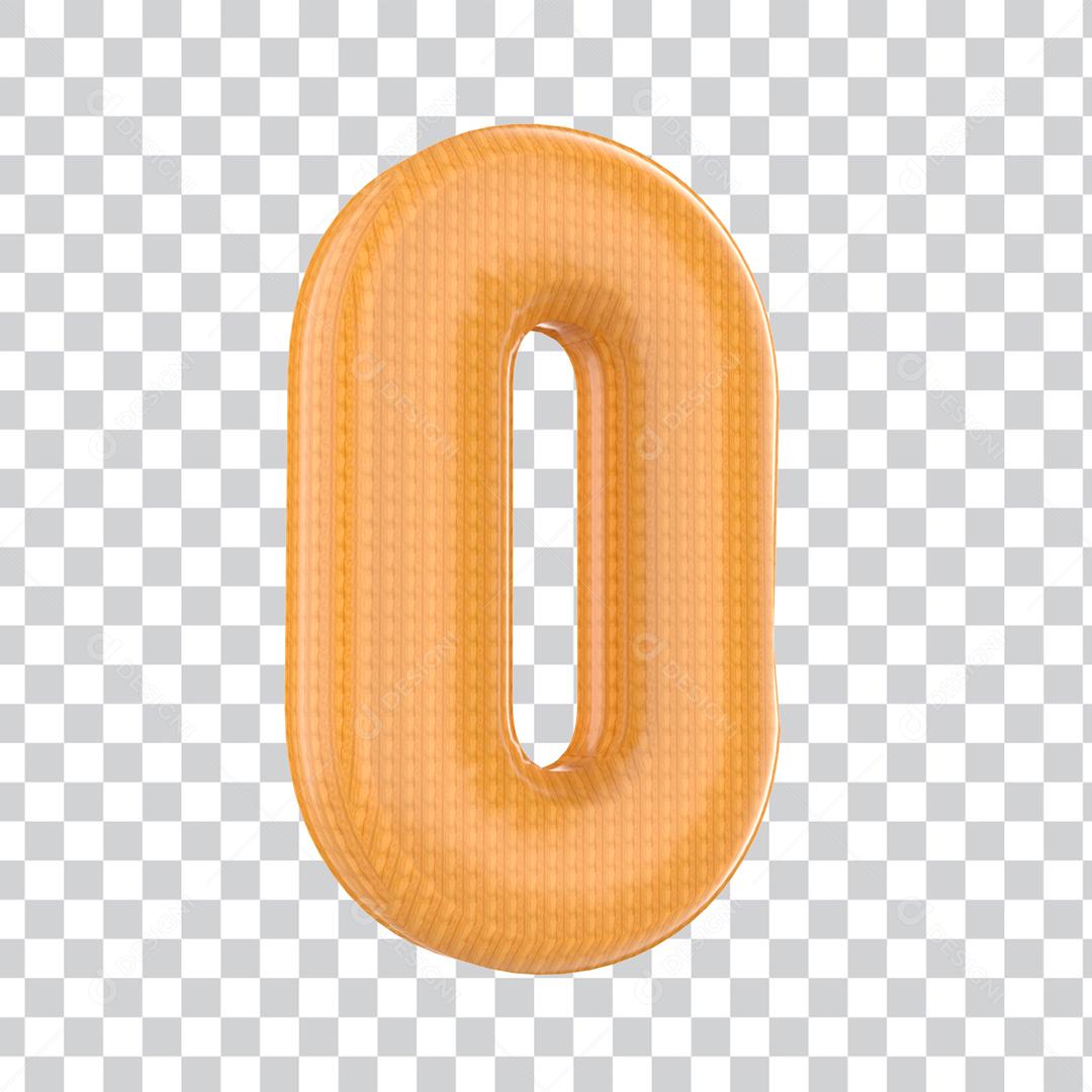 Número 3D 0 Elemento Para composição PSD