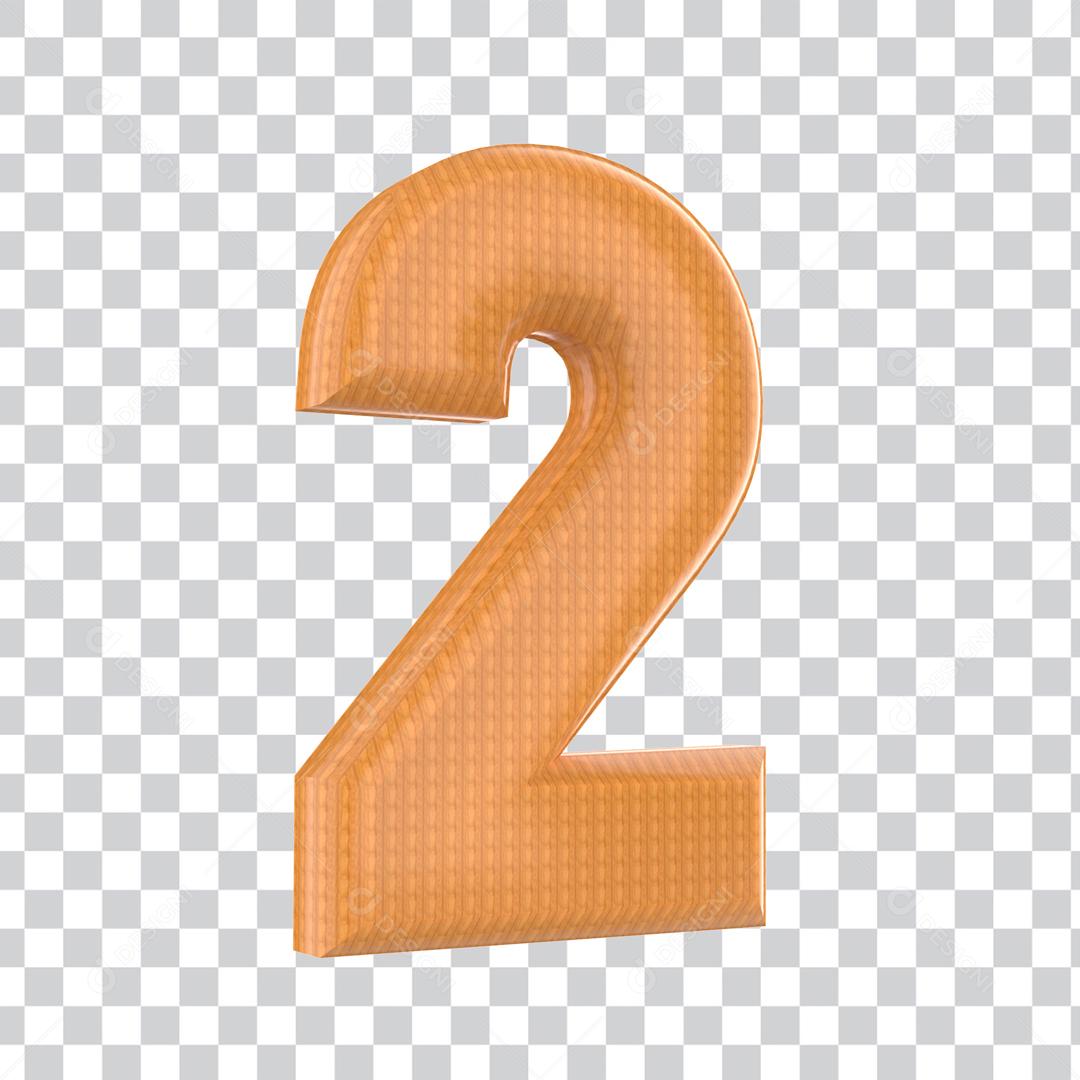 Número 3D 2 Elemento Para composição PSD