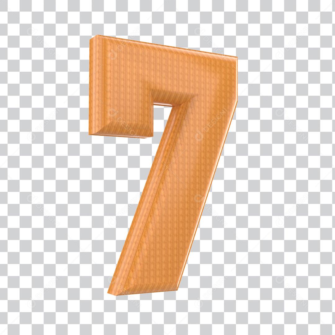 Número 3D 7 Elemento Para composição PSD