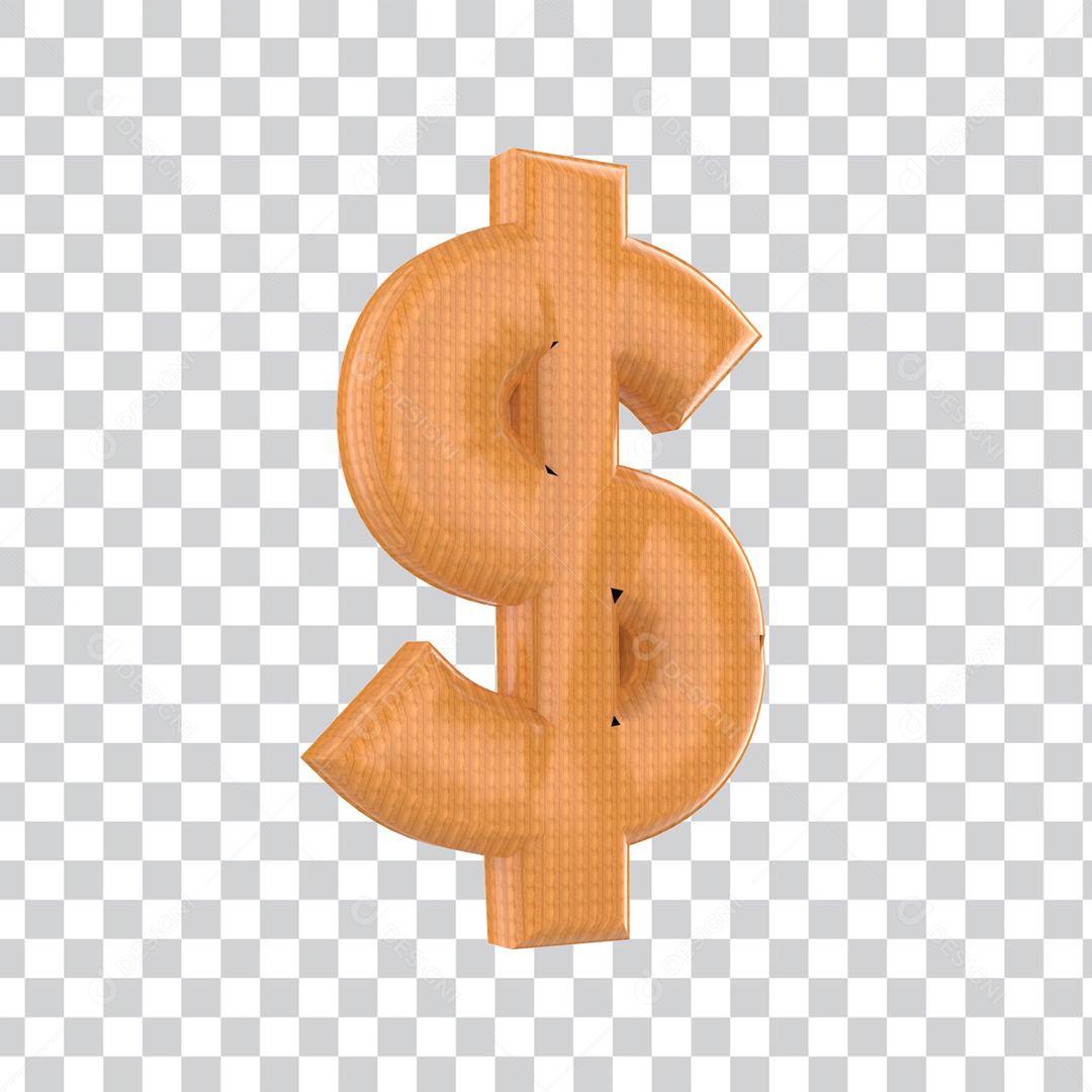 Cifrão 3D Elemento para Composição PSD