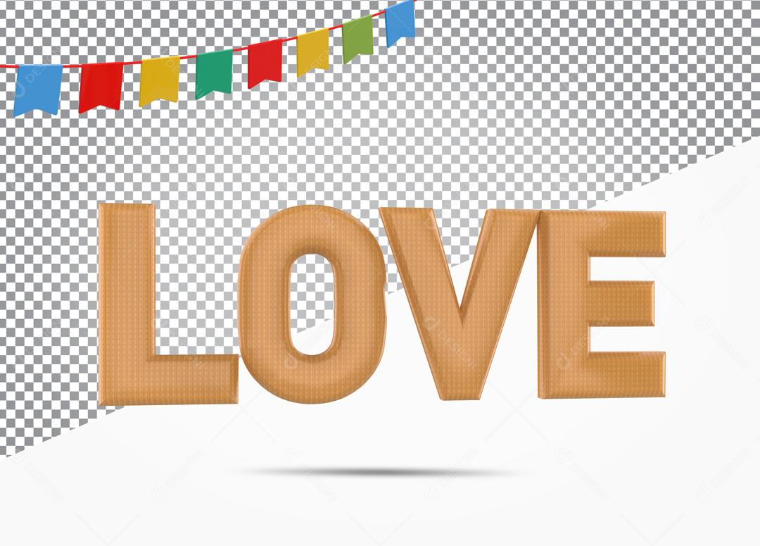 Love Texto 3D para Composição PSD