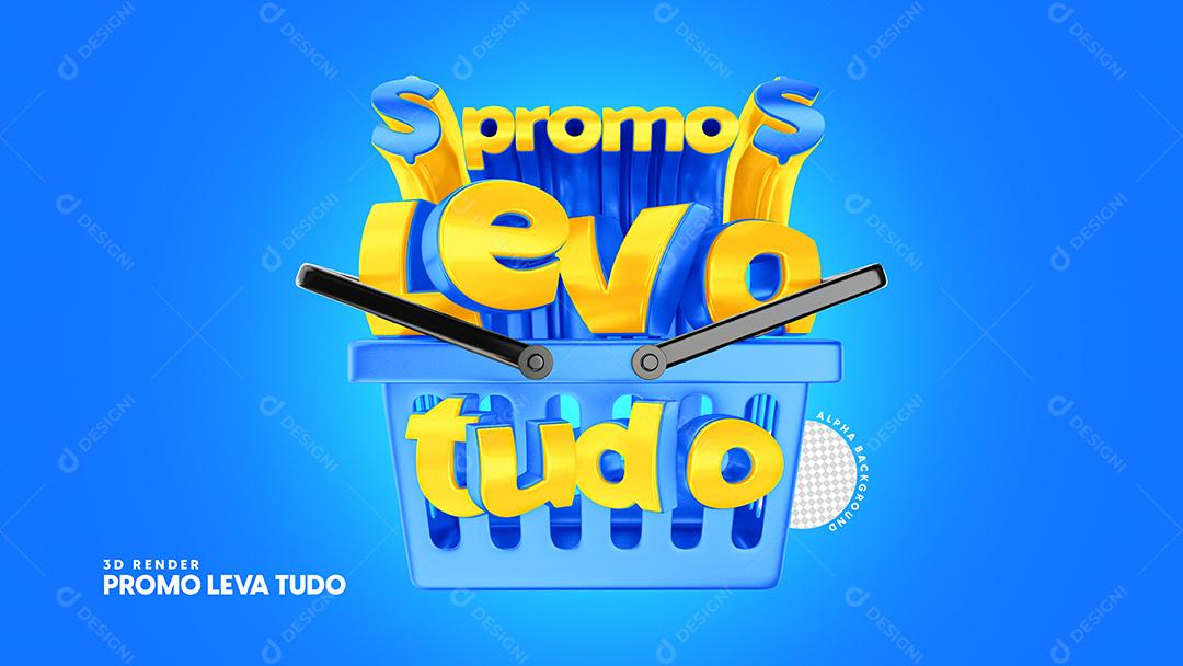 Promo Leva Tudo Selo 3D Para Composição PSD