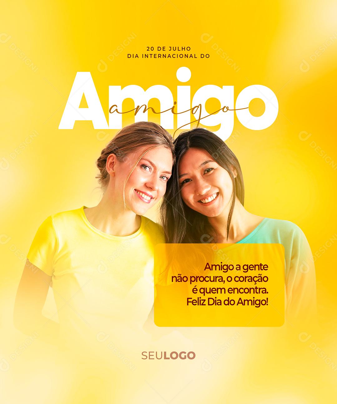 Social Media Dia do Amigo 20 de Julho PSD Editável