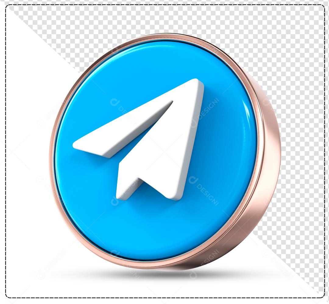 Telegram Elemento 3D Para Composição PSD