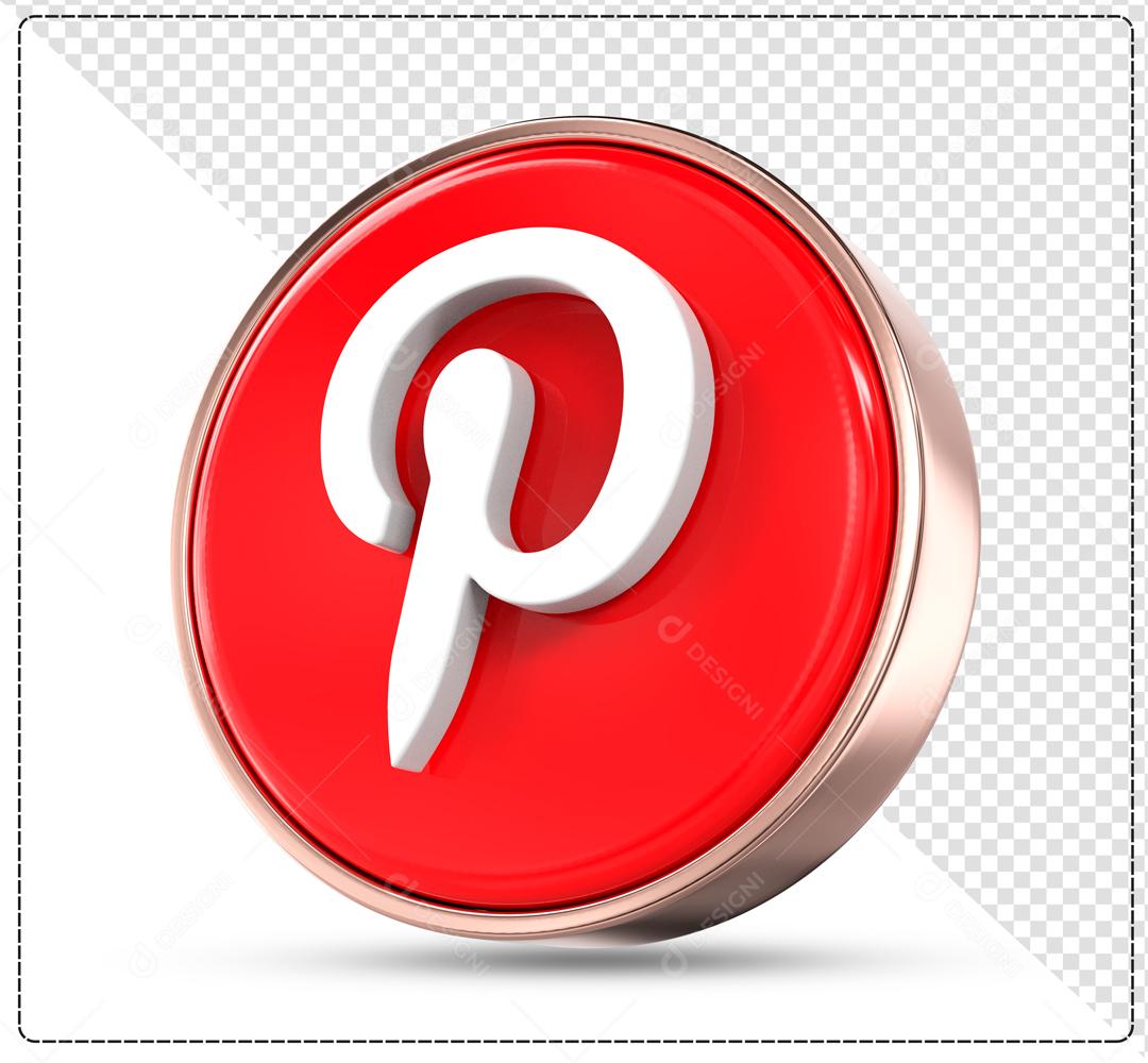 Pinterest Elemento 3D Para Composição PSD