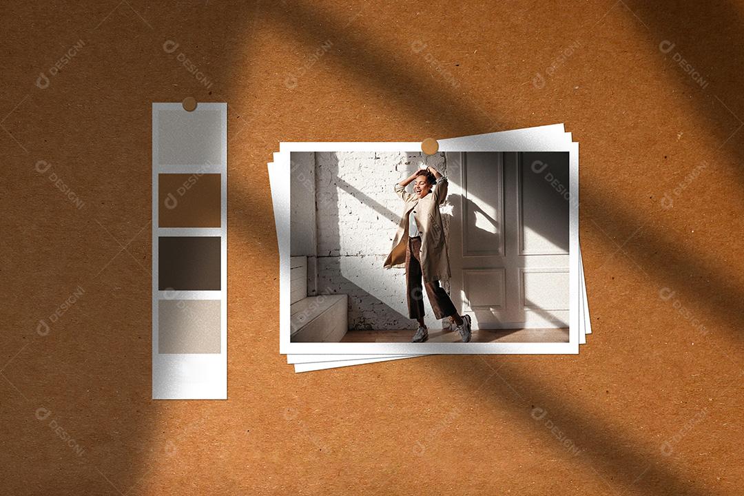 Mockup de Fotos em Papel PSD Editável