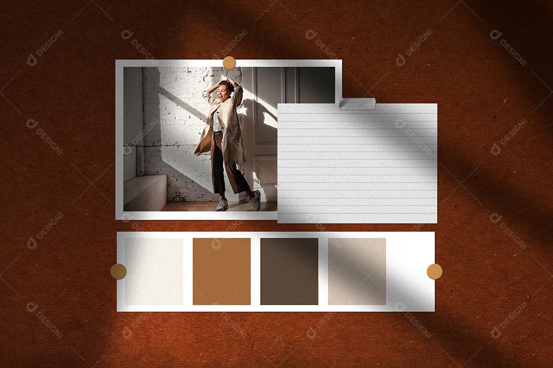 Mockup de Fotos em Papel PSD Editável