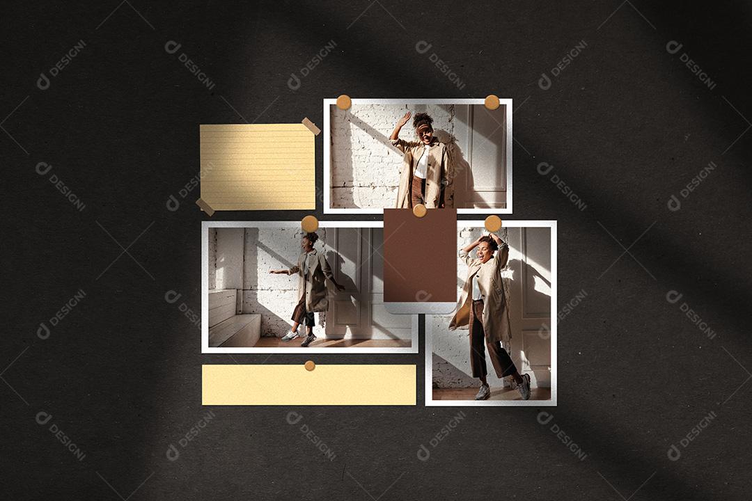 Mockup de Fotos em Papel PSD Editável