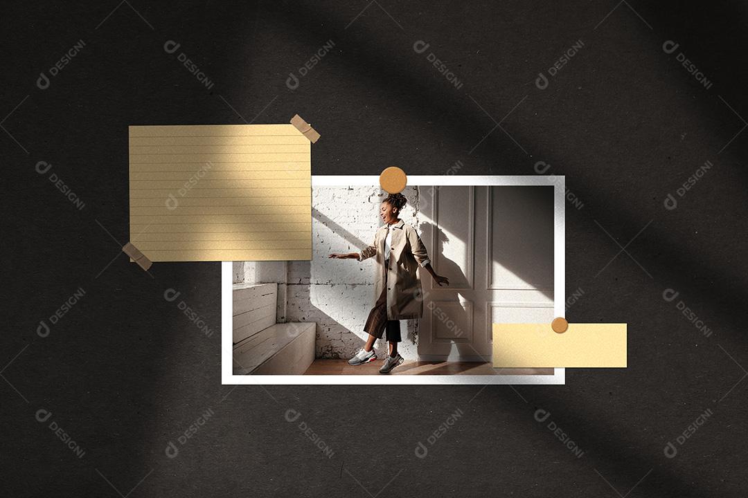 Mockup de Fotos em Papel PSD Editável