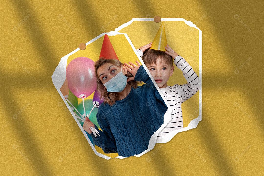 Mockup de Fotos em Papel PSD Editável