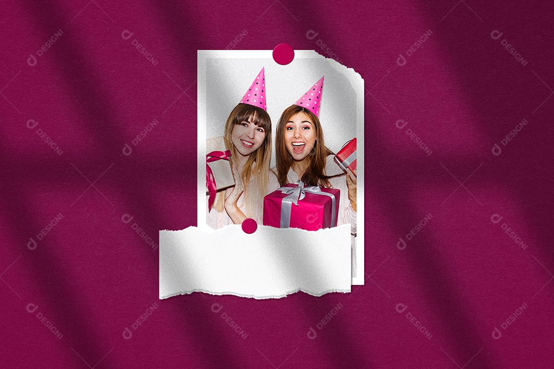 Mockup de Fotos em Papel PSD Editável