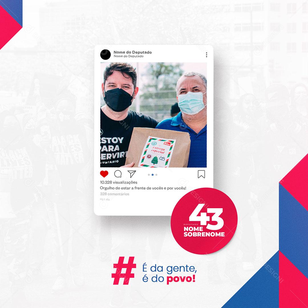Social Media Política Deputados, Redes Sociais PSD Editável