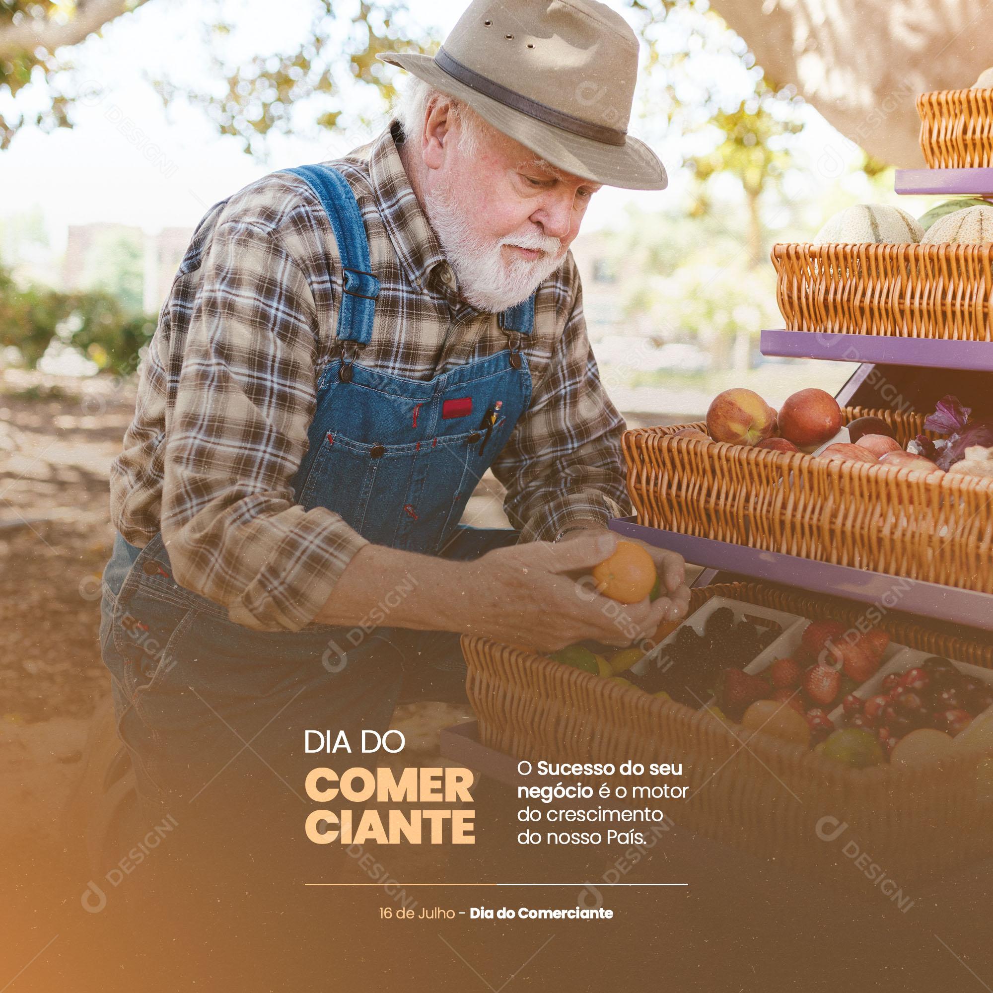 Social Media Dia do Comerciante 16 de Julho PSD Editável