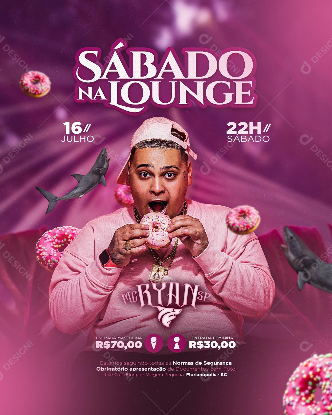 Flyer Saturday Na Lounge MC Ryan Social Media Editable PSD