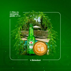 Post Bebidas Cerveja Gelada Heineken Social Media PSD Editável