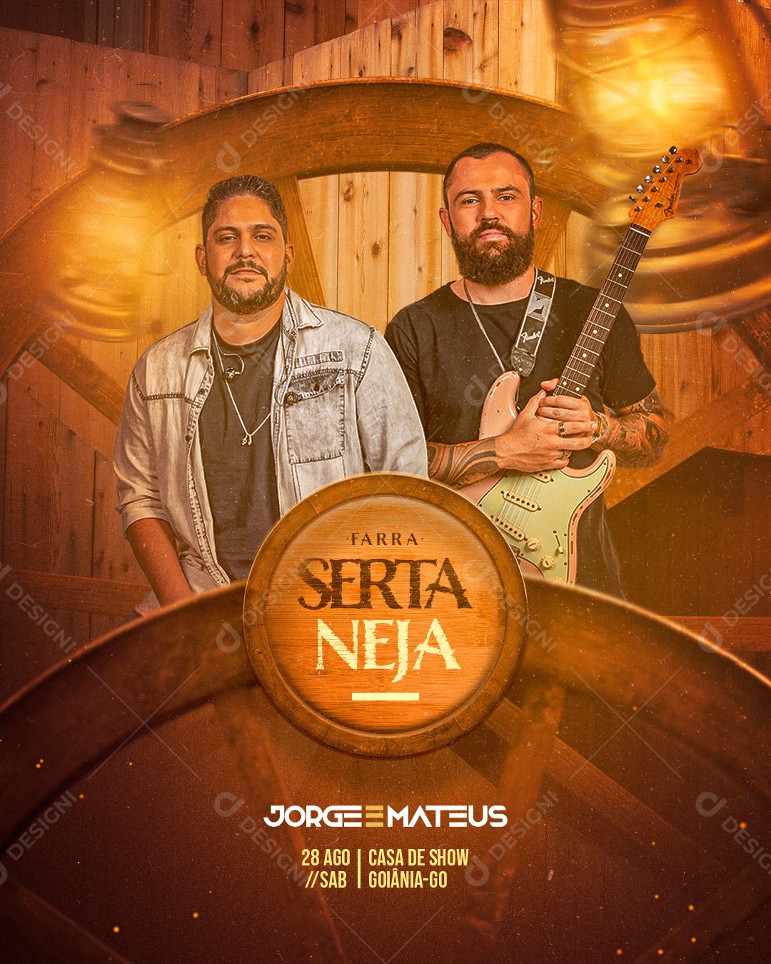 Flyer Sexta Neja Show Jorge e Mateus Social Media PSD Editável