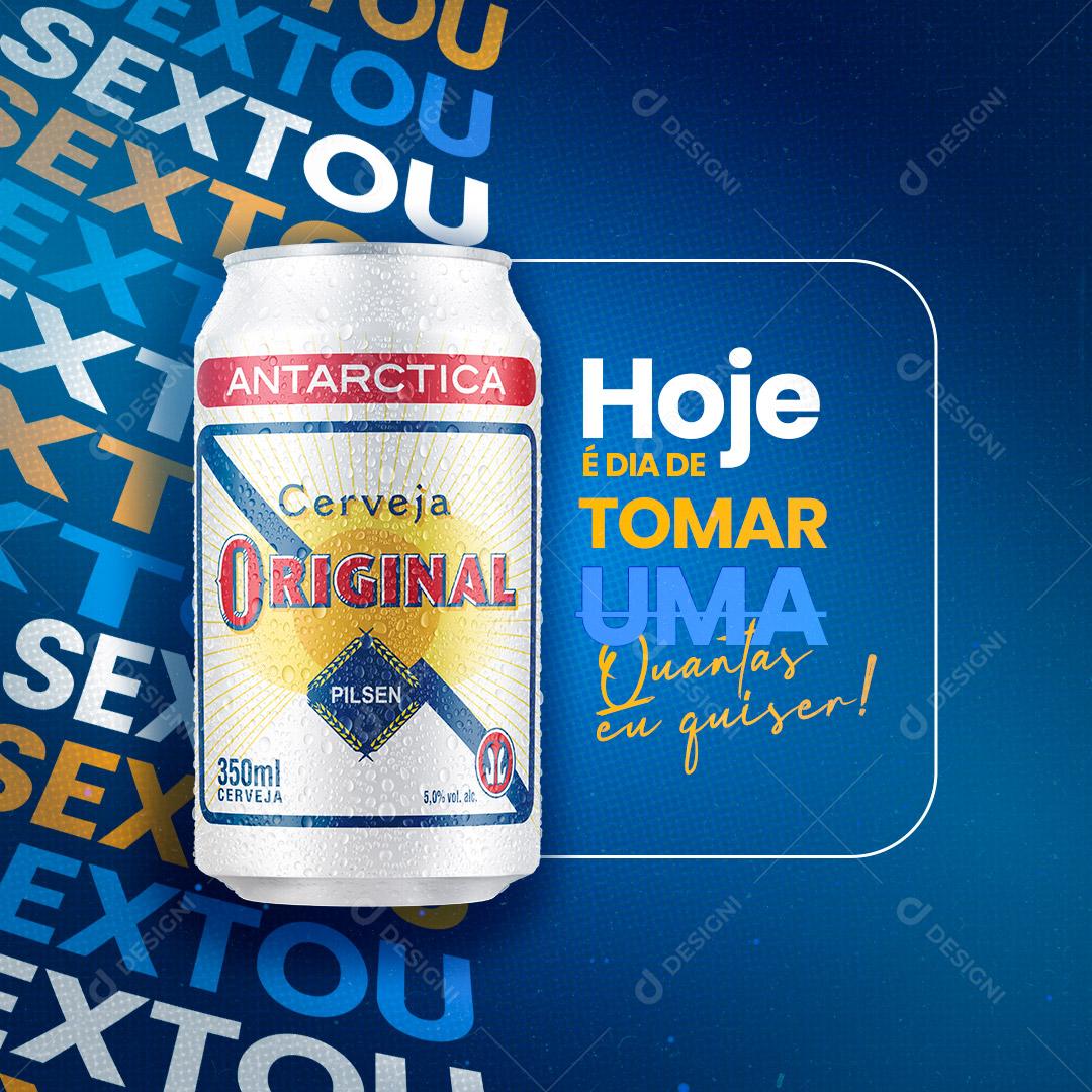 Post Bebidas Cerveja Hoje é Dia de Tomar Uma Gelada Social Media PSD Editável