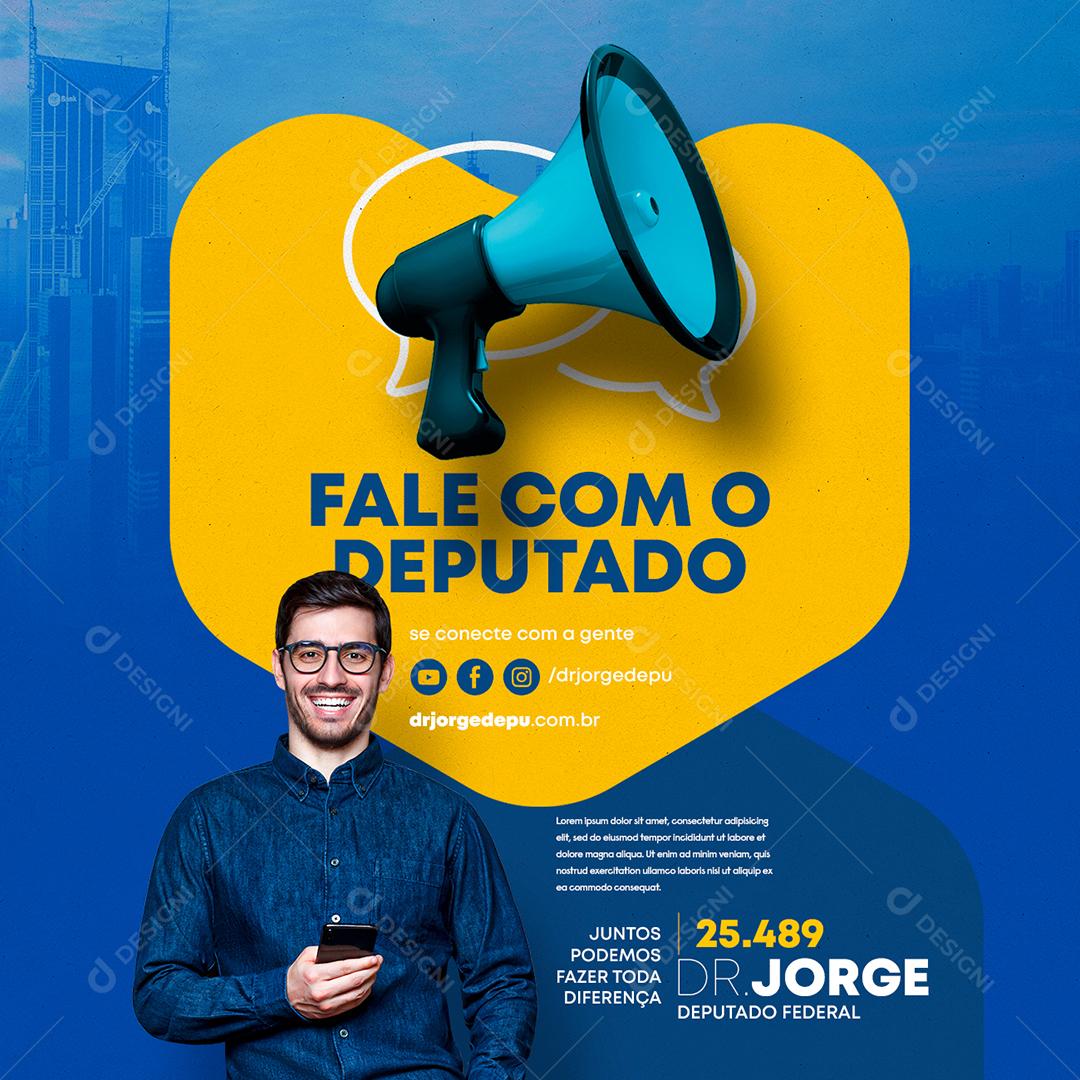 Social Media Fale com o Deputado Política PSD Editável