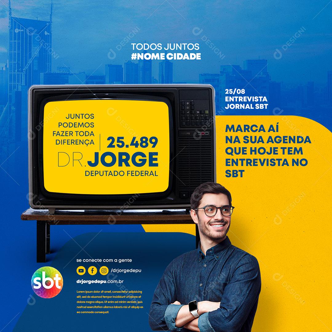 Social Media Marca ai na sua Agenda que Hoje tem Entrevista Política PSD Editável