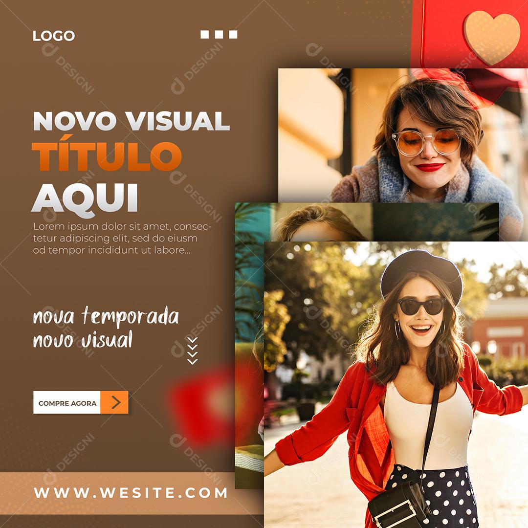 Social Media Nova Temporada novo Visual Modas Lojas PSD Editável