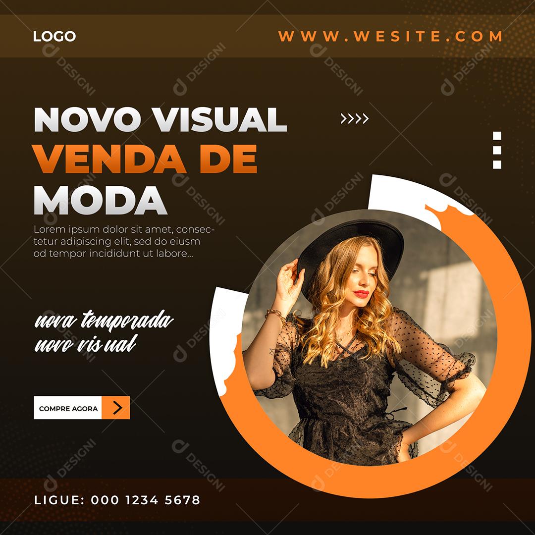 Social Media Novo Visual Venda de Moda Nova Temporada Lojas PSD Editável