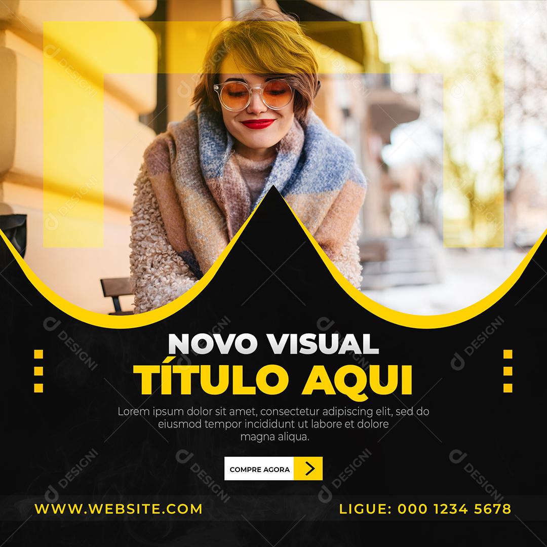 Social Media Novo Visual Modas Lojas PSD Editável